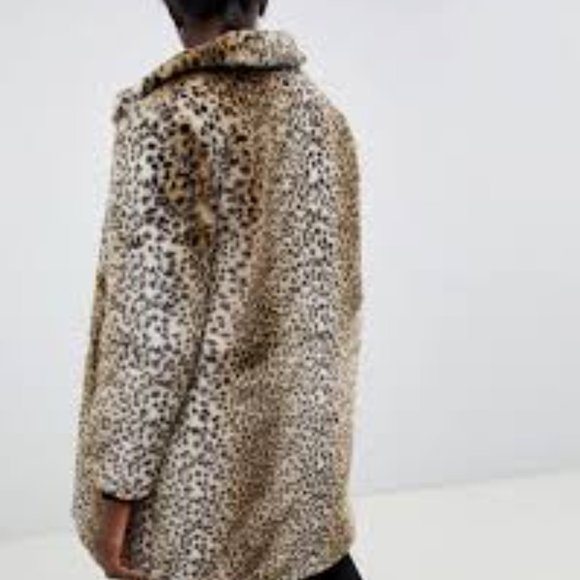 Faux Fur Leopard Print Coat - Picture 5 of 8